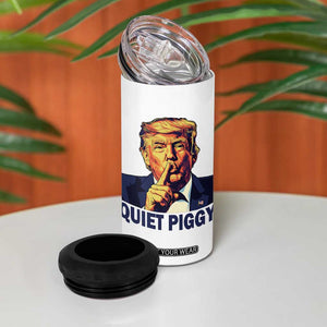 Quiet Piggy Shhh Trump Meme 4 in 1 Can Cooler Tumbler Funny Political Satire Free Speech TS02 Print Your Wear