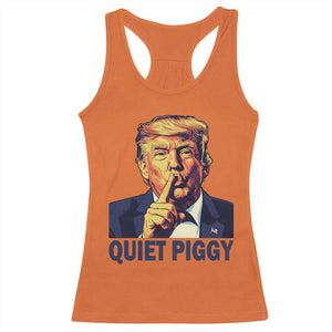 Quiet Piggy Shhh Trump Meme Racerback Tank Top Funny Political Satire Free Speech TS02 Orange Print Your Wear