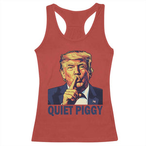 Quiet Piggy Shhh Trump Meme Racerback Tank Top Funny Political Satire Free Speech TS02 Red Print Your Wear