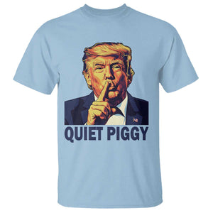 Quiet Piggy Shhh Trump Meme T Shirt Funny Political Satire Free Speech TS02 Light Blue Print Your Wear