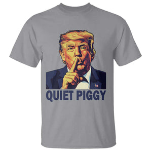 Quiet Piggy Shhh Trump Meme T Shirt Funny Political Satire Free Speech TS02 Sport Gray Print Your Wear