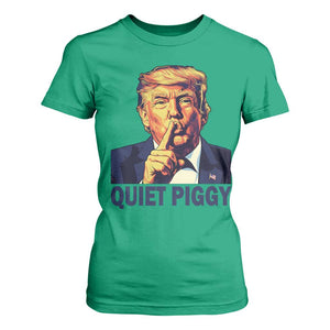 Quiet Piggy Shhh Trump Meme T Shirt For Women Funny Political Satire Free Speech TS02 Irish Green Print Your Wear