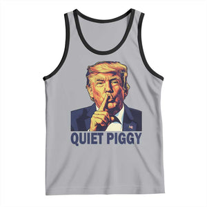 Quiet Piggy Shhh Trump Meme Tank Top Funny Political Satire Free Speech TS02 Athletic Heather Black Print Your Wear