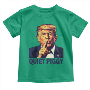 Quiet Piggy Shhh Trump Meme Toddler T Shirt Funny Political Satire Free Speech TS02 Irish Green Print Your Wear