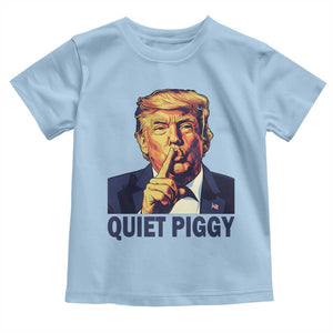 Quiet Piggy Shhh Trump Meme Toddler T Shirt Funny Political Satire Free Speech TS02 Light Blue Print Your Wear
