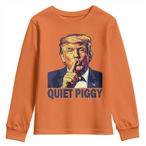 Quiet Piggy Shhh Trump Meme Youth Sweatshirt Funny Political Satire Free Speech TS02 Orange Print Your Wear