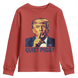 Quiet Piggy Shhh Trump Meme Youth Sweatshirt Funny Political Satire Free Speech TS02 Red Print Your Wear