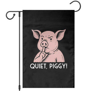 Quiet Piggy Funny Shushing Pig Garden Flag Funny Political Satire Cute Cartoon Animal Humor TS02 Black Print Your Wear