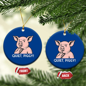 Quiet Piggy Funny Shushing Pig Ceramic Ornament Funny Political Satire Cute Cartoon Animal Humor TS02 1pc Blue Print Your Wear