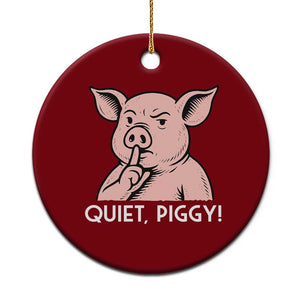Quiet Piggy Funny Shushing Pig Ceramic Ornament Funny Political Satire Cute Cartoon Animal Humor TS02 1pc Red Print Your Wear