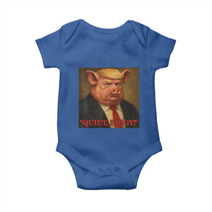 Quiet Piggy Surreal Pig Trump Meme Baby Onesie Political Satire Parody TS02 Royal Blue Print Your Wear
