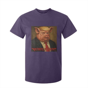 Quiet Piggy Surreal Pig Trump Meme T Shirt For Kid Political Satire Parody TS02 Purple Print Your Wear