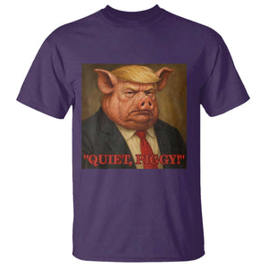 Quiet Piggy Surreal Pig Trump Meme T Shirt Political Satire Parody TS02 Purple Print Your Wear