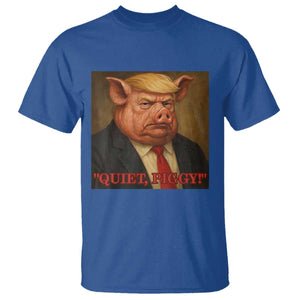 Quiet Piggy Surreal Pig Trump Meme T Shirt Political Satire Parody TS02 Royal Blue Print Your Wear