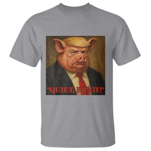 Quiet Piggy Surreal Pig Trump Meme T Shirt Political Satire Parody TS02 Sport Gray Print Your Wear