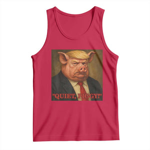 Quiet Piggy Surreal Pig Trump Meme Tank Top Political Satire Parody TS02 Red Print Your Wear