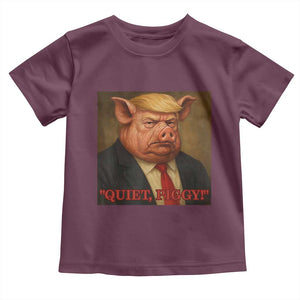 Quiet Piggy Surreal Pig Trump Meme Toddler T Shirt Political Satire Parody TS02 Maroon Print Your Wear