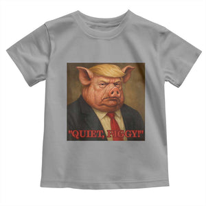 Quiet Piggy Surreal Pig Trump Meme Toddler T Shirt Political Satire Parody TS02 Sport Gray Print Your Wear