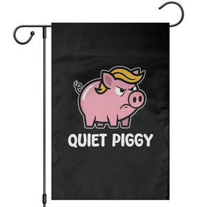 Quiet Piggy Funny Blonde Pig Garden Flag Political Satire Humor Free Speech Cute Cartoon TS02 Black Print Your Wear