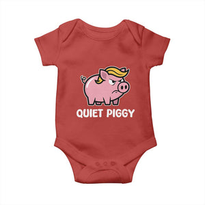 Quiet Piggy Funny Blonde Pig Baby Onesie Political Satire Humor Free Speech Cute Cartoon TS02 Red Print Your Wear