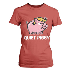 Quiet Piggy Funny Blonde Pig T Shirt For Women Political Satire Humor Free Speech Cute Cartoon TS02 Red Print Your Wear