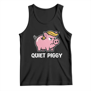 Quiet Piggy Funny Blonde Pig Tank Top Political Satire Humor Free Speech Cute Cartoon TS02 Black Print Your Wear
