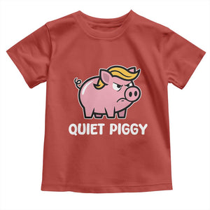 Quiet Piggy Funny Blonde Pig Toddler T Shirt Political Satire Humor Free Speech Cute Cartoon TS02 Red Print Your Wear
