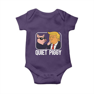 Quiet Piggy Shhh Trump Meme Baby Onesie Sassy Pig Parody Funny Political Satire TS02 Purple Print Your Wear