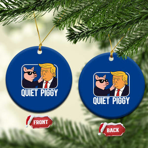 Quiet Piggy Shhh Trump Meme Ceramic Ornament Sassy Pig Parody Funny Political Satire TS02 1pc Blue Print Your Wear