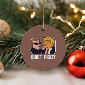 Quiet Piggy Shhh Trump Meme Ceramic Ornament Sassy Pig Parody Funny Political Satire TS02 1pc Mocha Print Your Wear