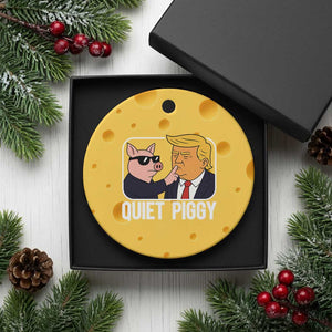 Quiet Piggy Shhh Trump Meme Ceramic Ornament Sassy Pig Parody Funny Political Satire TS02 1pc Yellow Cheese Print Your Wear