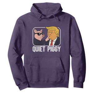 Quiet Piggy Shhh Trump Meme Hoodie Sassy Pig Parody Funny Political Satire TS02 Purple Print Your Wear