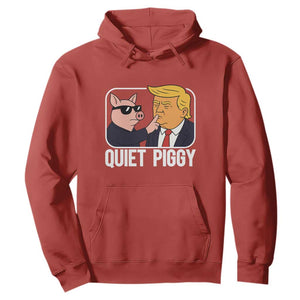Quiet Piggy Shhh Trump Meme Hoodie Sassy Pig Parody Funny Political Satire TS02 Red Print Your Wear
