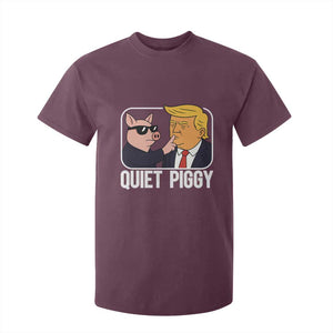 Quiet Piggy Shhh Trump Meme T Shirt For Kid Sassy Pig Parody Funny Political Satire TS02 Maroon Print Your Wear
