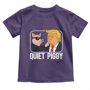 Quiet Piggy Shhh Trump Meme Toddler T Shirt Sassy Pig Parody Funny Political Satire TS02 Purple Print Your Wear