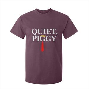 Quiet Piggy Funny Blonde T Shirt For Kid Political Satire Humor Free Speech TS02 Maroon Print Your Wear