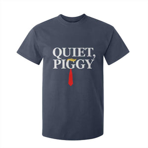 Quiet Piggy Funny Blonde T Shirt For Kid Political Satire Humor Free Speech TS02 Navy Print Your Wear