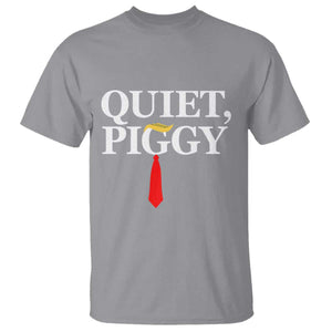 Quiet Piggy Funny Blonde T Shirt Political Satire Humor Free Speech TS02 Sport Gray Print Your Wear
