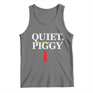 Quiet Piggy Funny Blonde Tank Top Political Satire Humor Free Speech TS02 Black Heather Print Your Wear