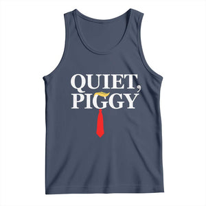 Quiet Piggy Funny Blonde Tank Top Political Satire Humor Free Speech TS02 Navy Print Your Wear