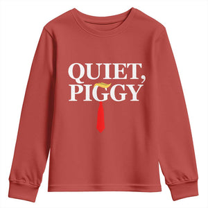 Quiet Piggy Funny Blonde Youth Sweatshirt Political Satire Humor Free Speech TS02 Red Print Your Wear