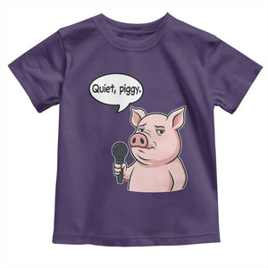 Quiet Piggy Funny Sarcastic Pig Toddler T Shirt Political Satire Humor Free Speech TS02 Purple Print Your Wear