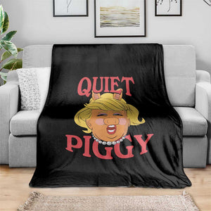 Quiet Piggy Drag Parody Throw Blanket Funny Miss Piggy Trump TS02 Print Your Wear