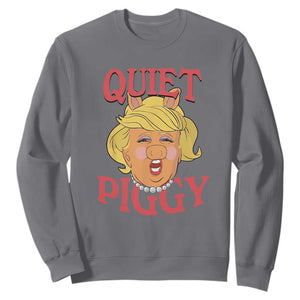Quiet Piggy Drag Parody Sweatshirt Funny Miss Piggy Trump TS02 Charcoal Print Your Wear