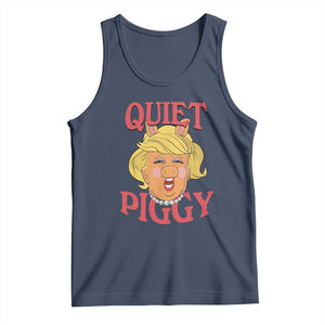 Quiet Piggy Drag Parody Tank Top Funny Miss Piggy Trump TS02 Navy Print Your Wear
