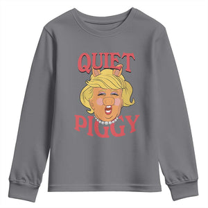Quiet Piggy Drag Parody Youth Sweatshirt Funny Miss Piggy Trump TS02 Charcoal Print Your Wear