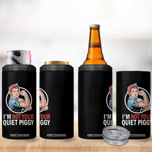 Im Not Your Quiet Piggy 4 in 1 Can Cooler Tumbler Feminist Rosie the Riveter TS02 Print Your Wear