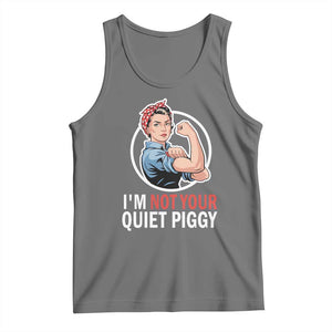 Im Not Your Quiet Piggy Tank Top Feminist Rosie the Riveter TS02 Black Heather Print Your Wear