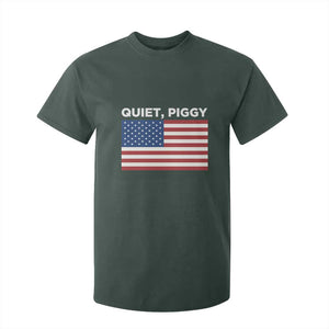 Quiet Piggy Patriotic Meme T Shirt For Kid Satirical USA Flag Free Speech TS02 Dark Forest Green Print Your Wear