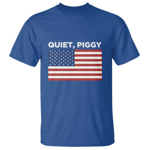Quiet Piggy Patriotic Meme T Shirt Satirical USA Flag Free Speech TS02 Royal Blue Print Your Wear